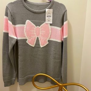 Lauren James Adaline Pink Bow Sweater NWT Medium